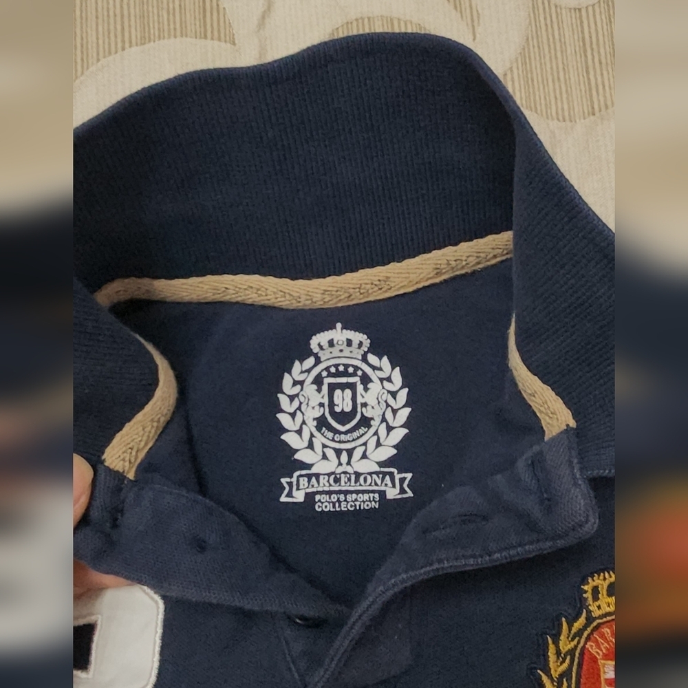 Barcelona 4 Years Old Kids Navy Polo Shirt - Picture 5 of 5